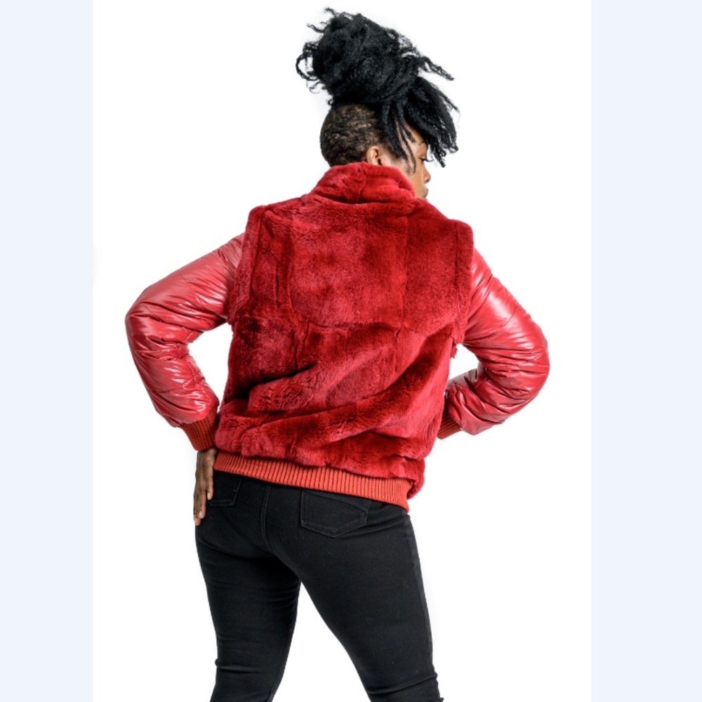 Rex Rabbit Fur Jacket; Converts to Vest - Picture 2 of 4